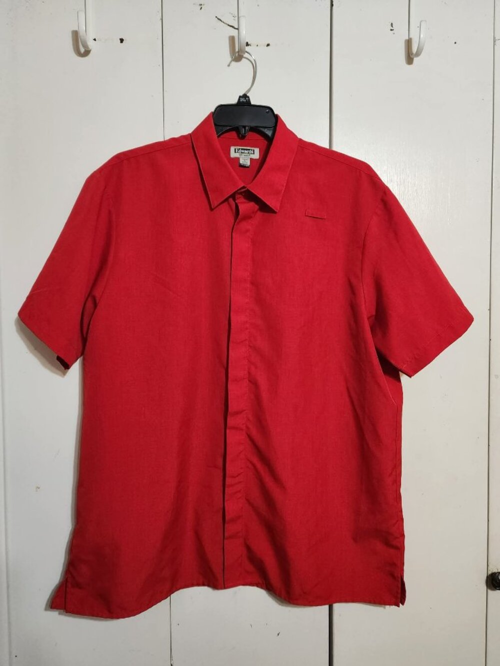 Edwards Men's XL Red Short Sleeve Button Up Shirt Tuff-Tested Work Uniform 25x32
